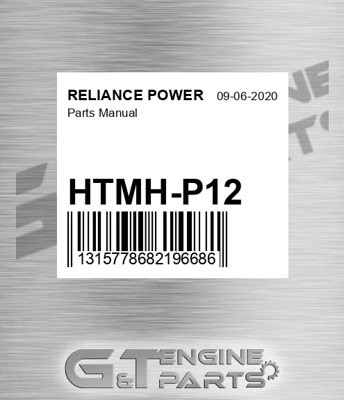 HTMH-P12 Parts Manual for RELIANCE POWER