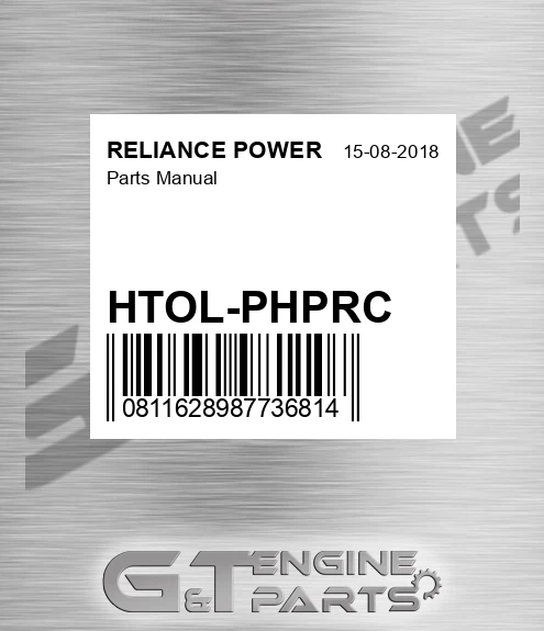 HTOL-PHPRC Parts Manual for RELIANCE POWER