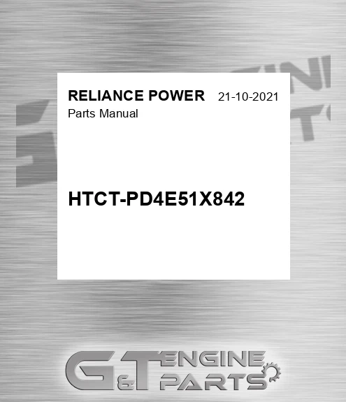 HTCT-PD4E51X842 Parts Manual for RELIANCE POWER