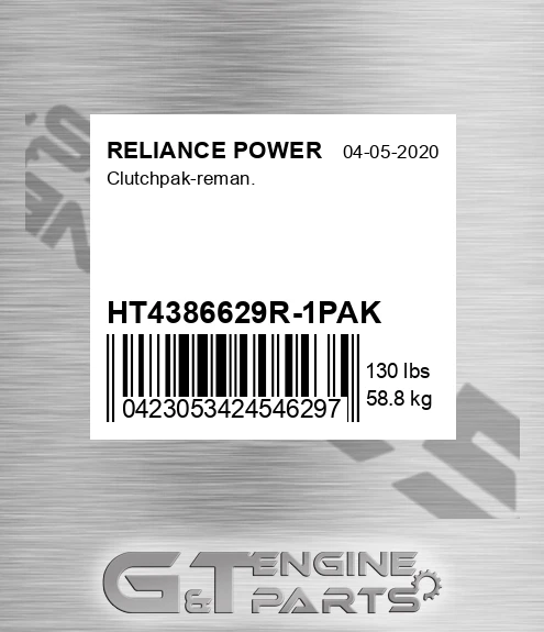 HT4386629R-1PAK Clutchpak-reman.