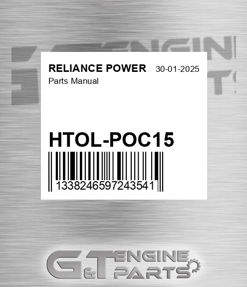 HTOL-POC15 Parts Manual for RELIANCE POWER