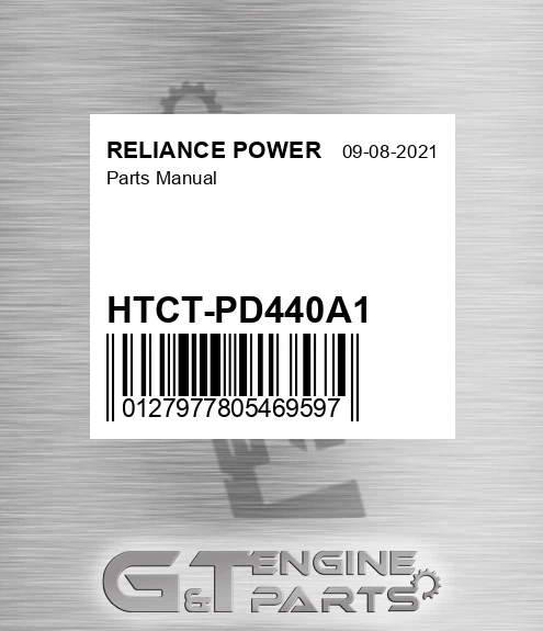 HTCT-PD440A1 Parts Manual for RELIANCE POWER