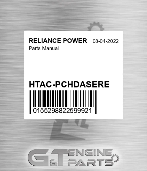 HTAC-PCHDASERE Parts Manual for RELIANCE POWER
