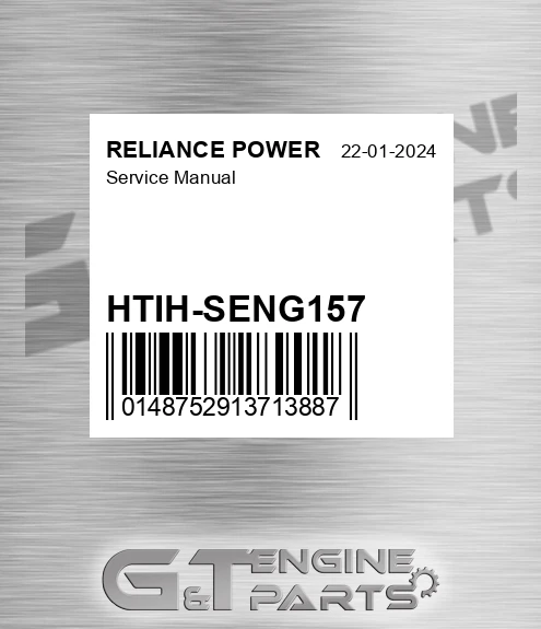 HTIH-SENG157 Service Manual for RELIANCE POWER