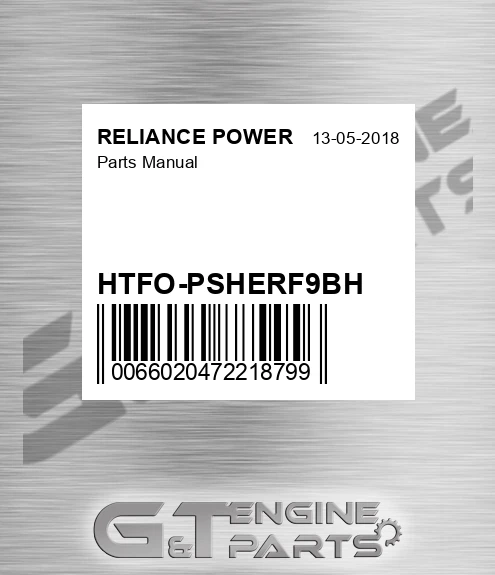HTFO-PSHERF9BH Parts Manual for RELIANCE POWER