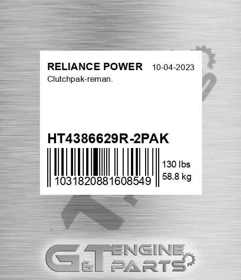 HT4386629R-2PAK Clutchpak-reman.
