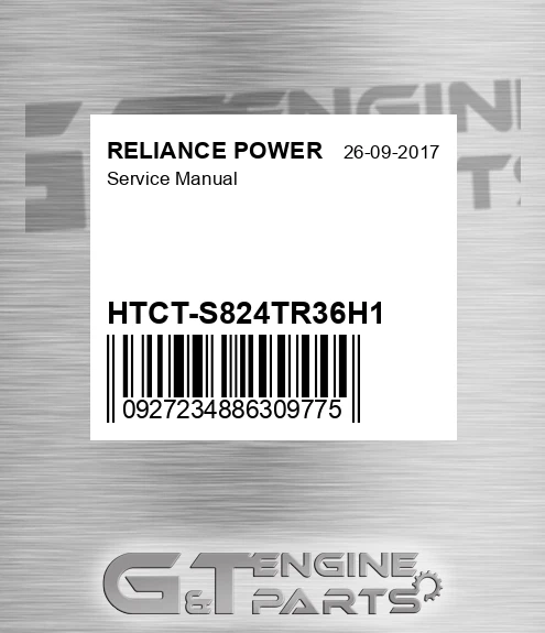 HTCT-S824TR36H1 Service Manual for RELIANCE POWER
