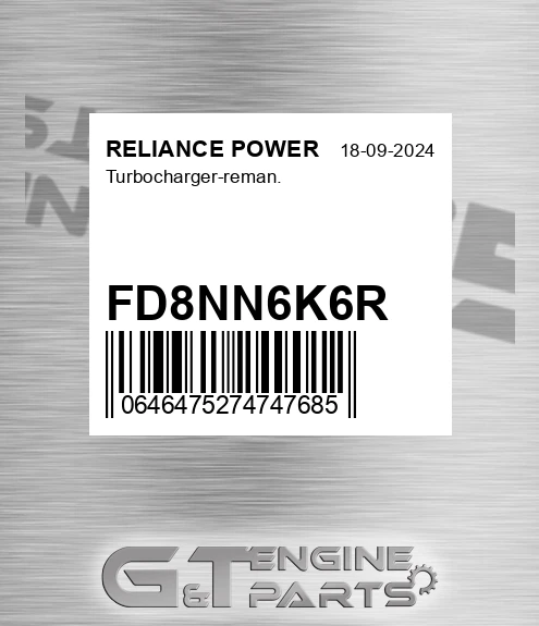 FD8NN6K6R Turbocharger-reman.