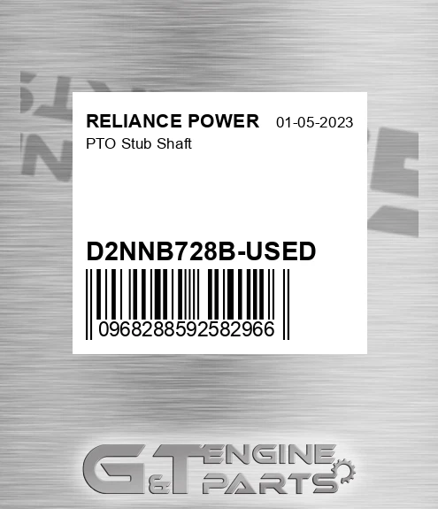 D2NNB728B-USED Pto Stub Shaft for RELIANCE POWER