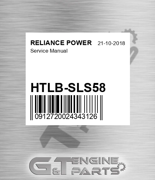HTLB-SLS58 Service Manual for RELIANCE POWER