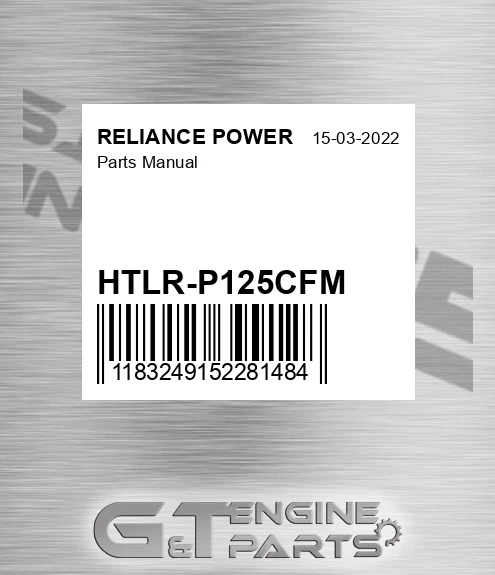 HTLR-P125CFM Parts Manual for RELIANCE POWER