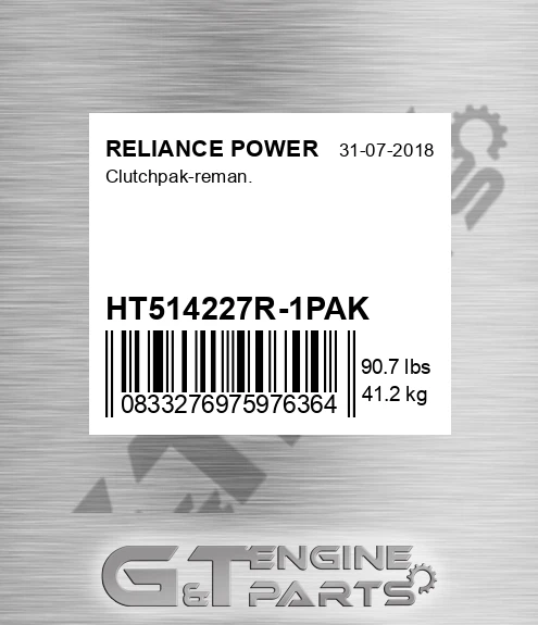 HT514227R-1PAK Clutchpak-reman.