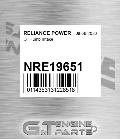 NRE19651 Oil Pump Intake