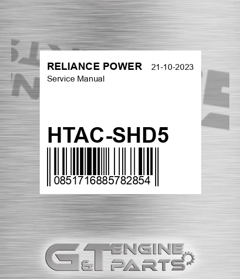 HTAC-SHD5 Service Manual for RELIANCE POWER