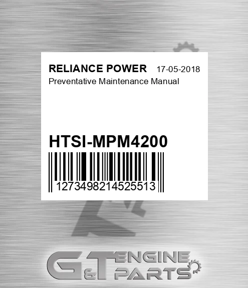 HTSI-MPM4200 Preventative Maintenance Manual for RELIANCE POWER