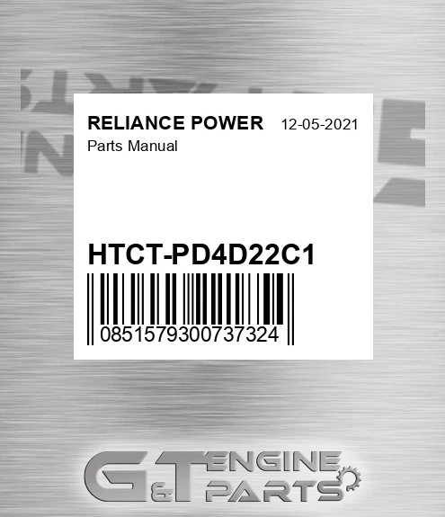 HTCT-PD4D22C1 Parts Manual for RELIANCE POWER