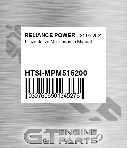 HTSI-MPM515200 Preventative Maintenance Manual for RELIANCE POWER