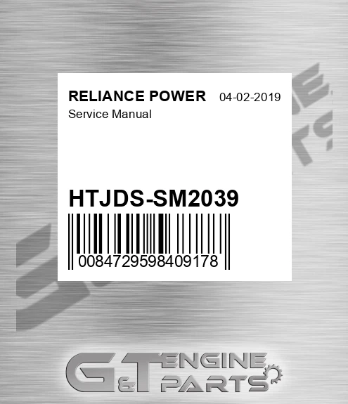 HTJDS-SM2039 Service Manual for RELIANCE POWER