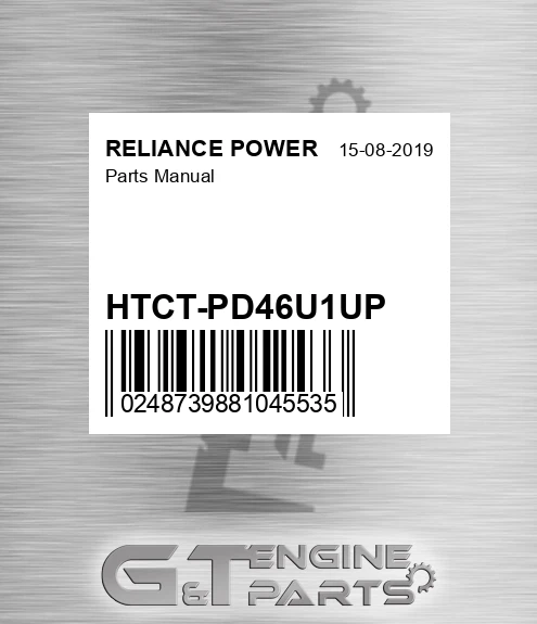 HTCT-PD46U1UP Parts Manual for RELIANCE POWER