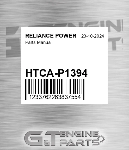 HTCA-P1394 Parts Manual for RELIANCE POWER