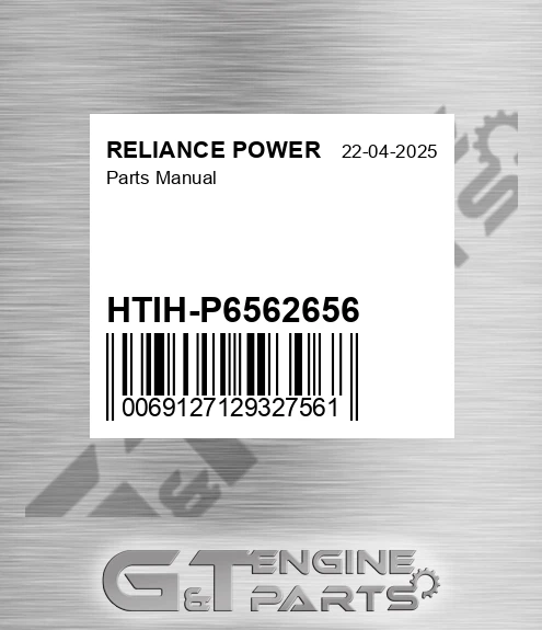 HTIH-P6562656 Parts Manual for RELIANCE POWER