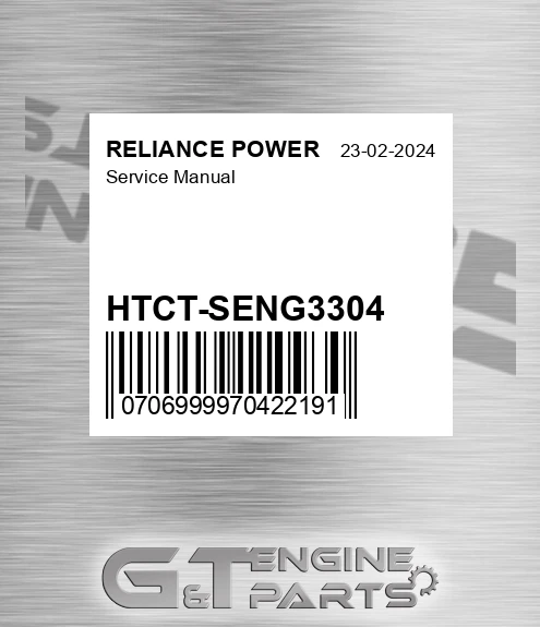 HTCT-SENG3304 Service Manual for RELIANCE POWER