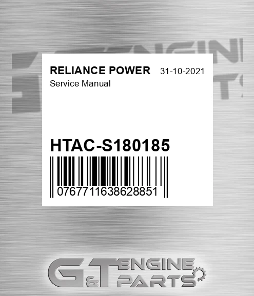 HTAC-S180185 Service Manual for RELIANCE POWER