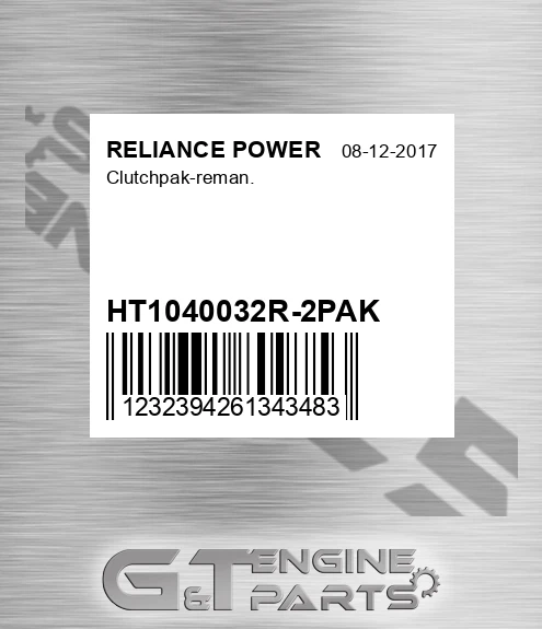 HT1040032R-2PAK Clutchpak-reman. for RELIANCE POWER