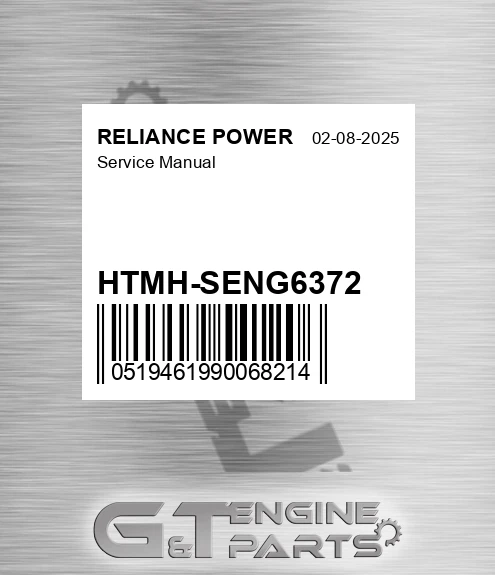 HTMH-SENG6372 Service Manual for RELIANCE POWER
