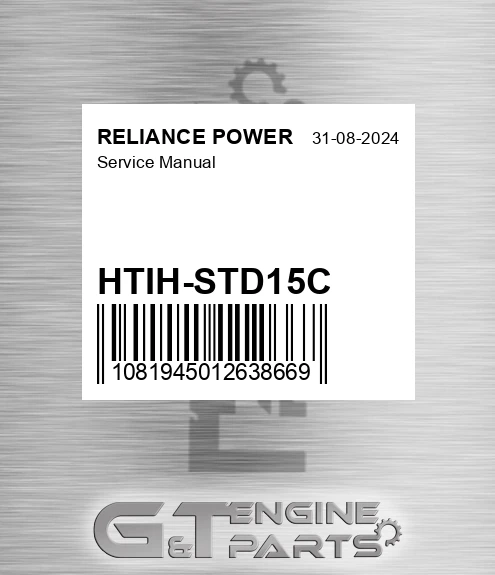 HTIH-STD15C Service Manual for RELIANCE POWER