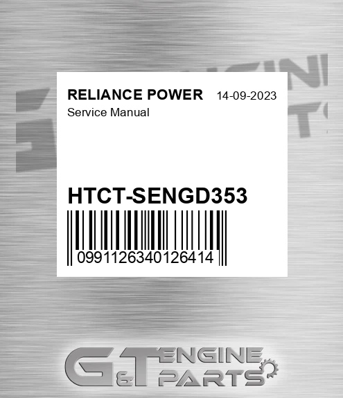 HTCT-SENGD353 Service Manual for RELIANCE POWER