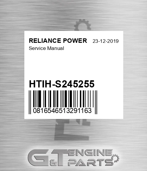 HTIH-S245255 Service Manual for RELIANCE POWER