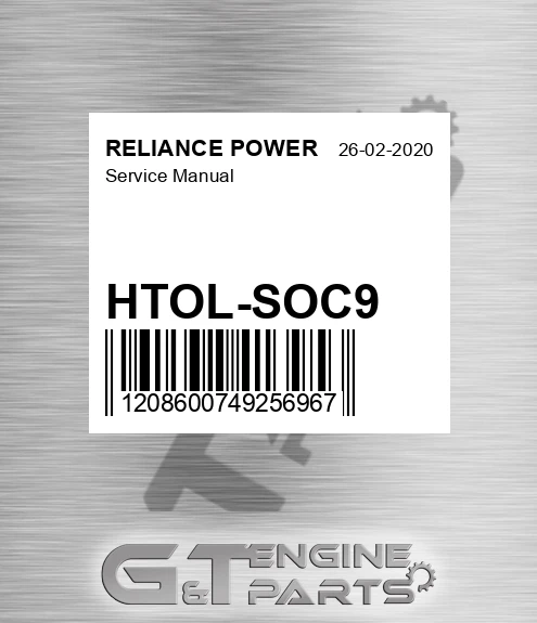 HTOL-SOC9 Service Manual for RELIANCE POWER