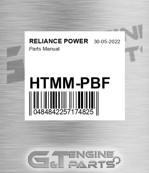 HTMM-PBF Parts Manual for RELIANCE POWER
