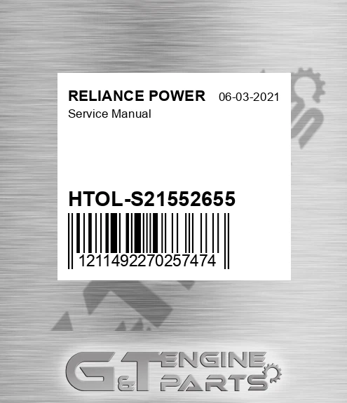 HTOL-S21552655 Service Manual for RELIANCE POWER