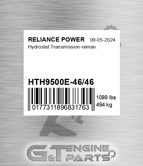 HTH9500E-46/46 Hydrostat Transmission-reman.