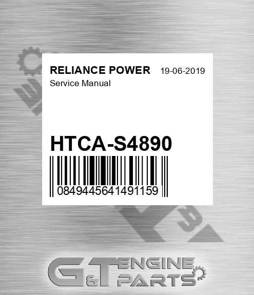 HTCA-S4890 Service Manual for RELIANCE POWER