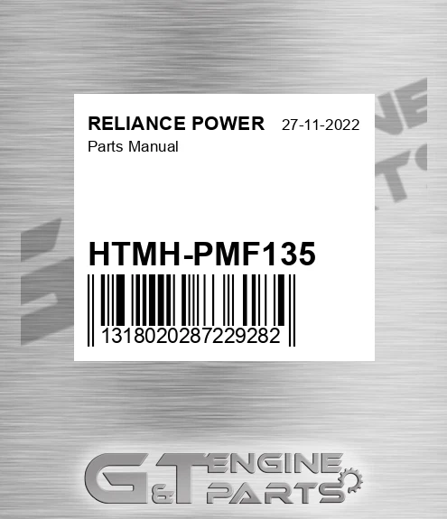 HTMH-PMF135 Parts Manual for RELIANCE POWER