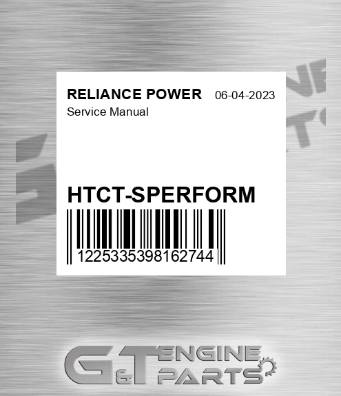 HTCT-SPERFORM Service Manual for RELIANCE POWER