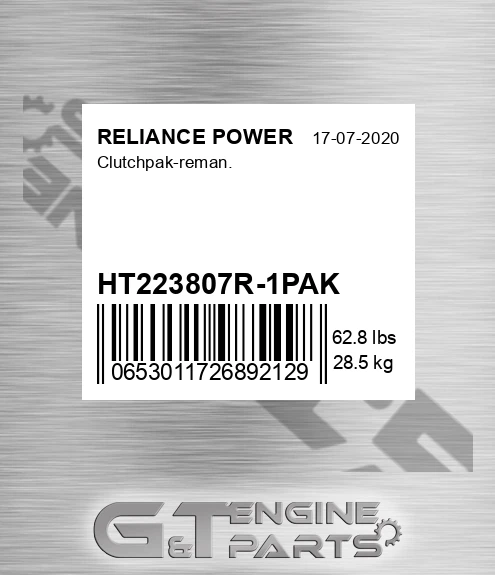 HT223807R-1PAK Clutchpak-reman.