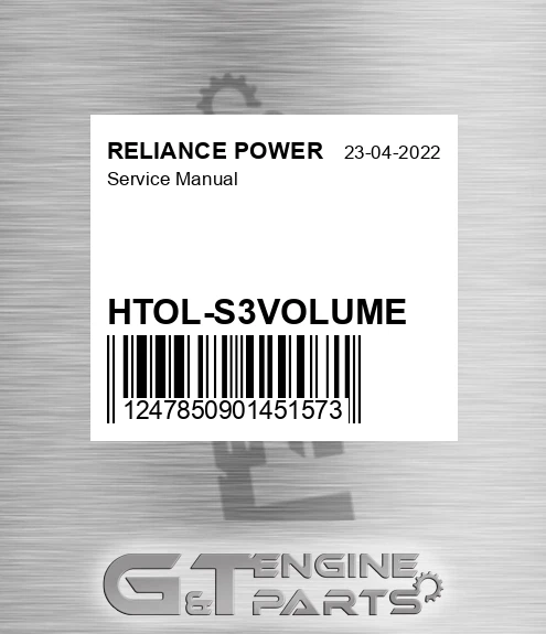 HTOL-S3VOLUME Service Manual for RELIANCE POWER