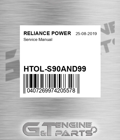 HTOL-S90AND99 Service Manual for RELIANCE POWER