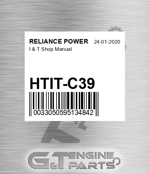 HTIT-C39 I & T Shop Manual for RELIANCE POWER
