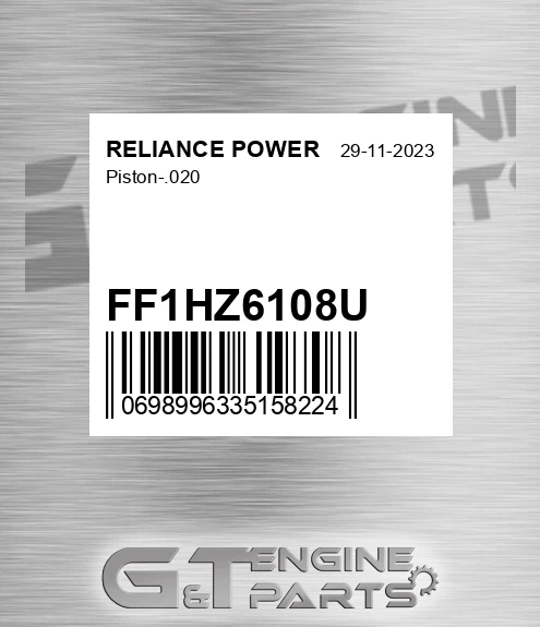FF1HZ6108U Piston-.020