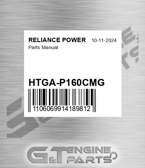HTGA-P160CMG Parts Manual for RELIANCE POWER