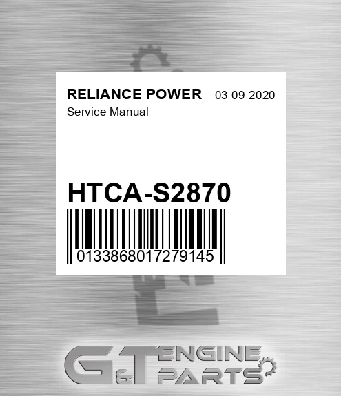 HTCA-S2870 Service Manual for RELIANCE POWER