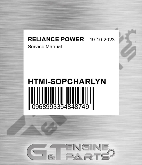 HTMI-SOPCHARLYN Service Manual for RELIANCE POWER
