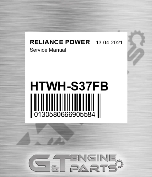 HTWH-S37FB Service Manual for RELIANCE POWER