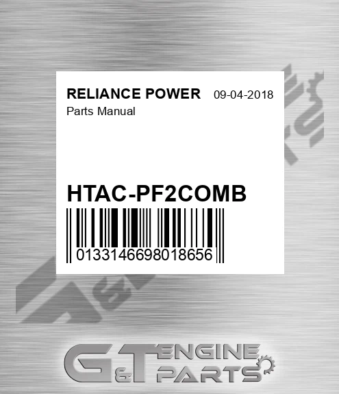 HTAC-PF2COMB Parts Manual for RELIANCE POWER