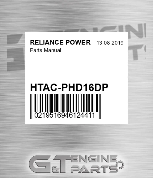 HTAC-PHD16DP Parts Manual for RELIANCE POWER